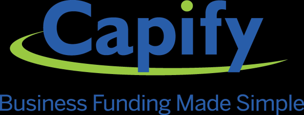 "Text reads 'capify business funding made simple' in bold black font on a white background, centered and surrounded by a thin black border."