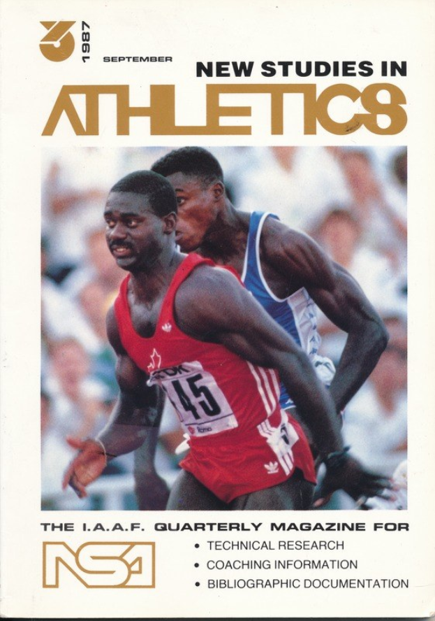 Titelbild von 'Neue Studien im Leichtathletik September 1987' mit zwei Personen auf dem Cover.