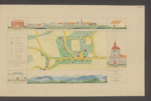 Eine detaillierte Karte von Stuttgart, Deutschland, die Straßen, Gebäude, Sehenswürdigkeiten, Häuser und Berge zeigt.
