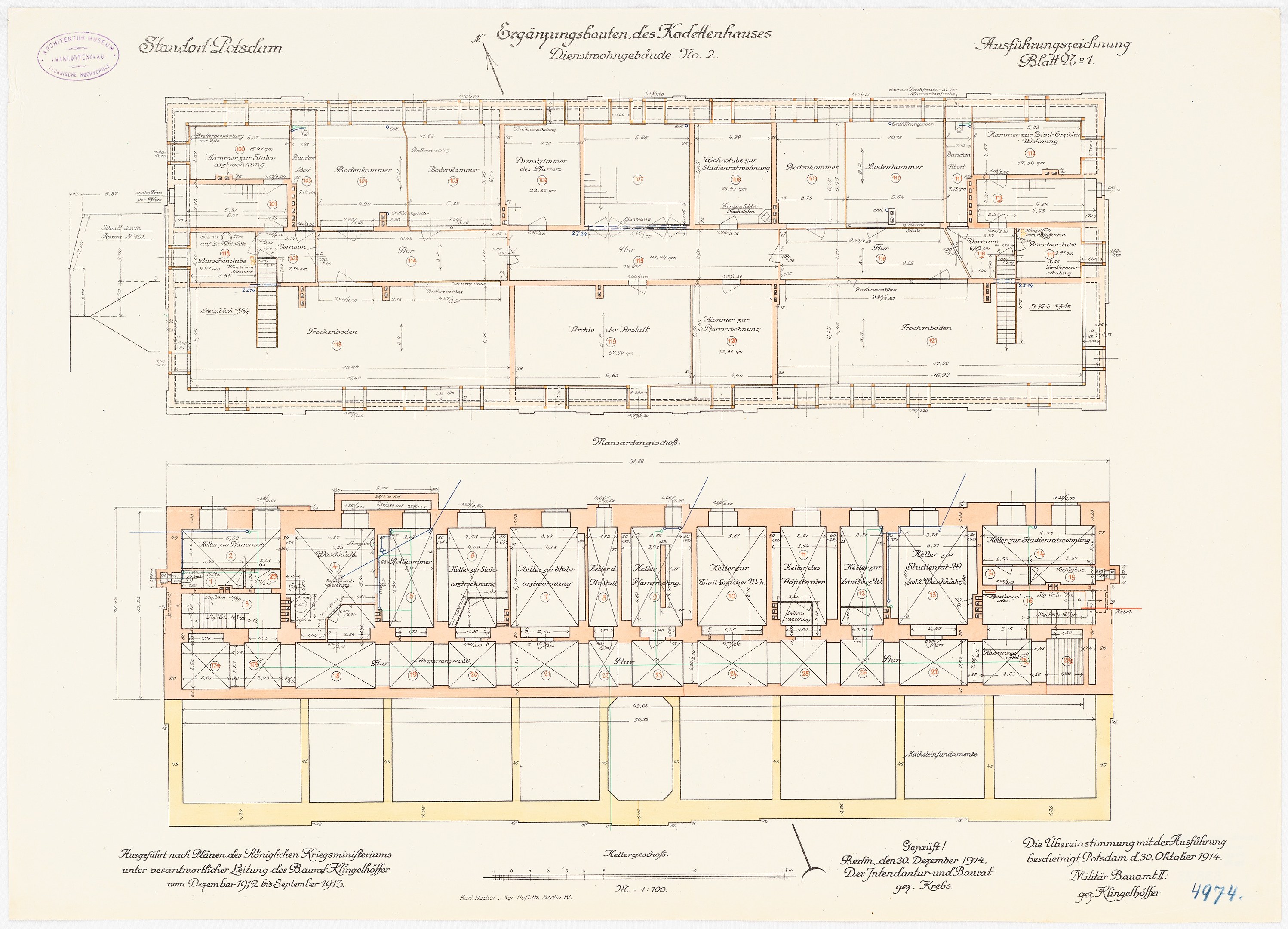 Schwarz-weißer architektonischer Grundriss eines Gebäudes mit zahlreichen Räumen, der mutmaßlich der ursprüngliche Stadtplatz-Plan in Dresden, Deutschland, ist und detaillierte Layouts und Texte enthält.